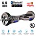 Hoverboard Bluetooth Two-Wheel Self Balancing Electric Scooter 6.5" UL 2272 Certified with Bluetooth Speaker and LED Light Chrome Titanium   